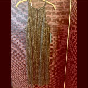 LONDON TIMES-Brown spaghetti strap dress.